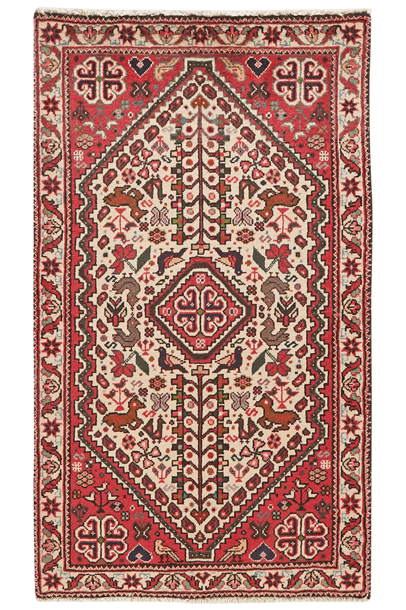 Abadeh — Hand-knotted, 62x108 cm, Beige, 100% Virgin Wool | Main view