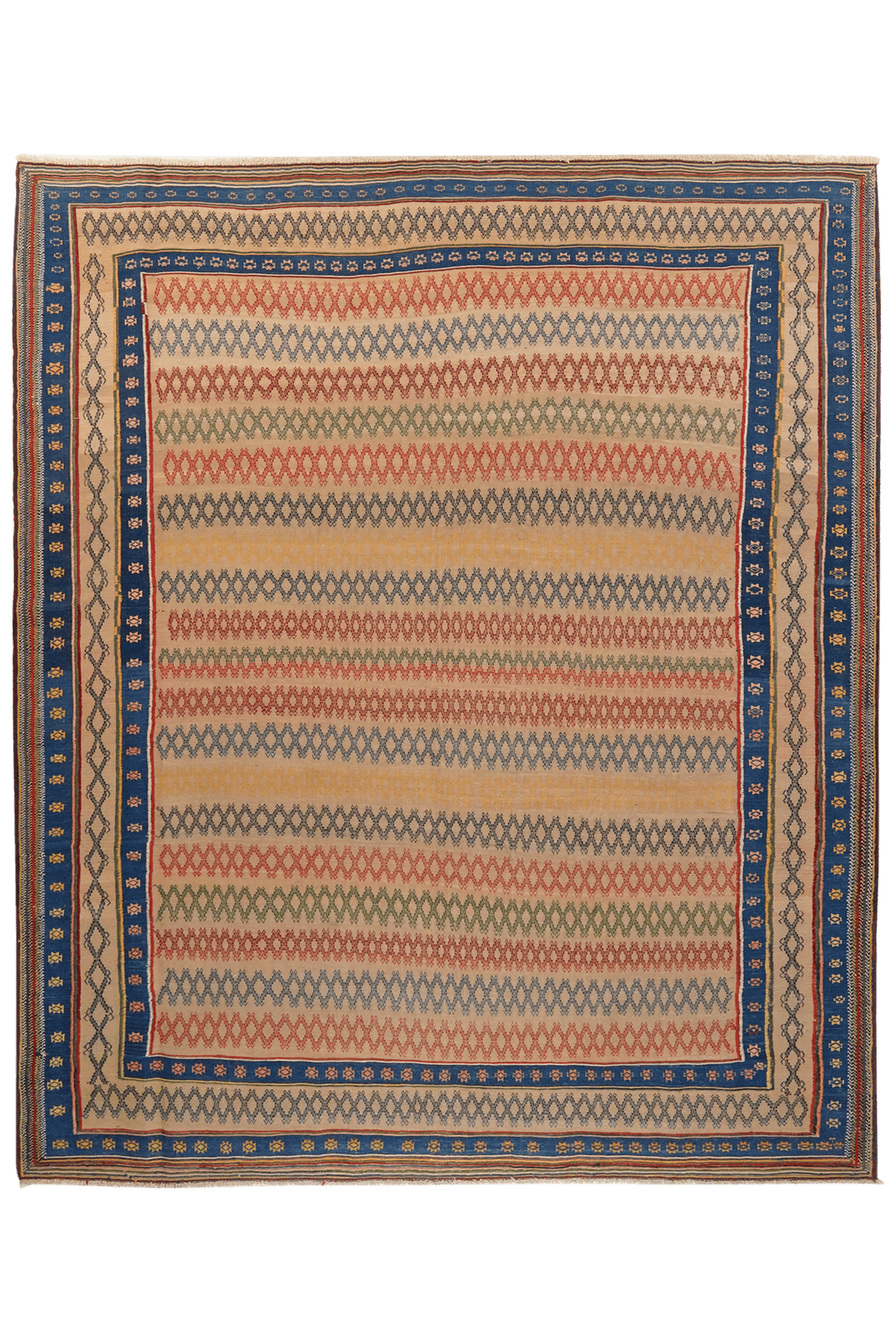 Sumak Afshar — Handmade, 242x288 cm, Beige, 100% Virgin Wool | Main view
