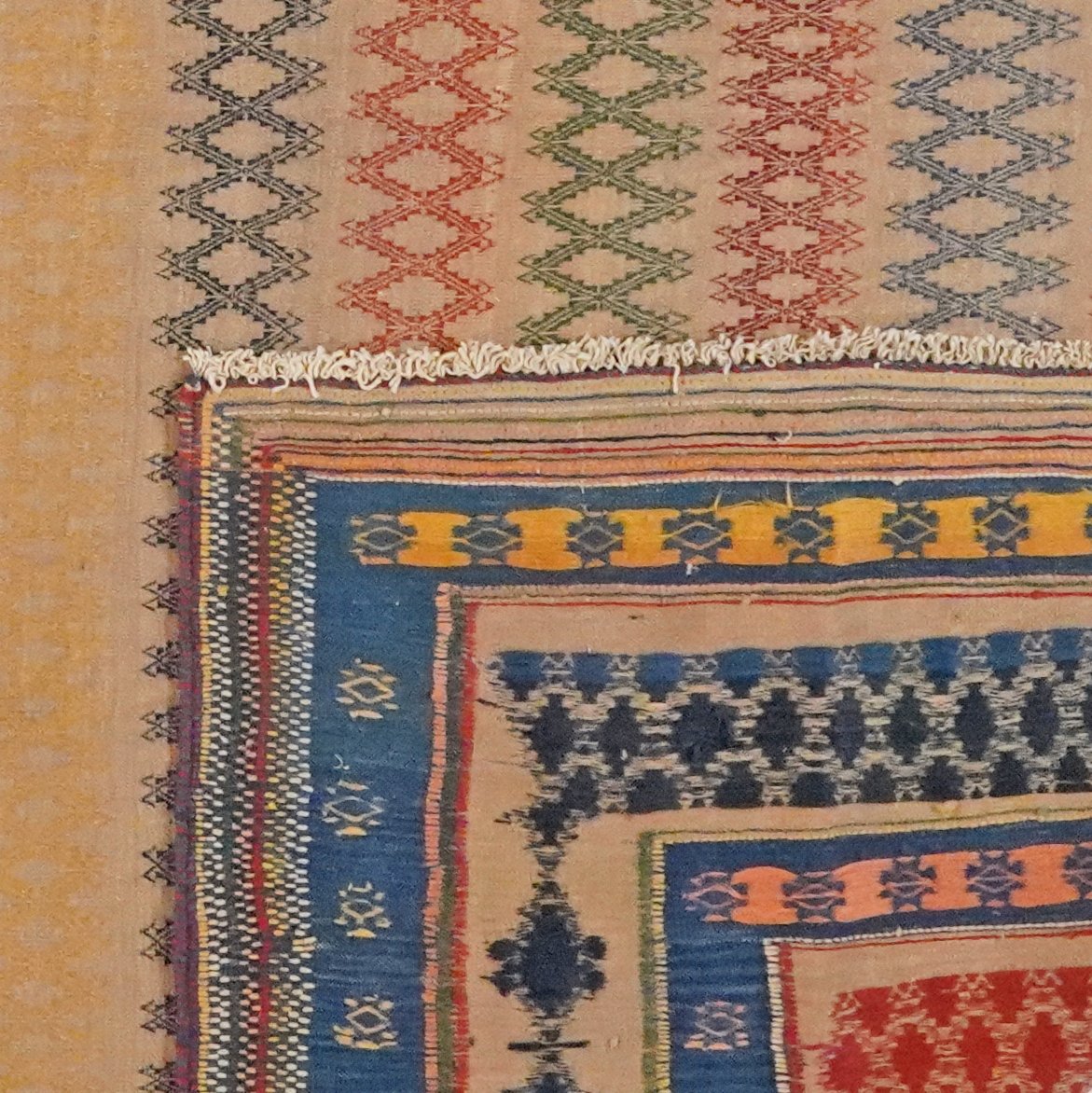 Sumak Afshar — Handmade, 242x288 cm, Beige, 100% Virgin Wool | View 6