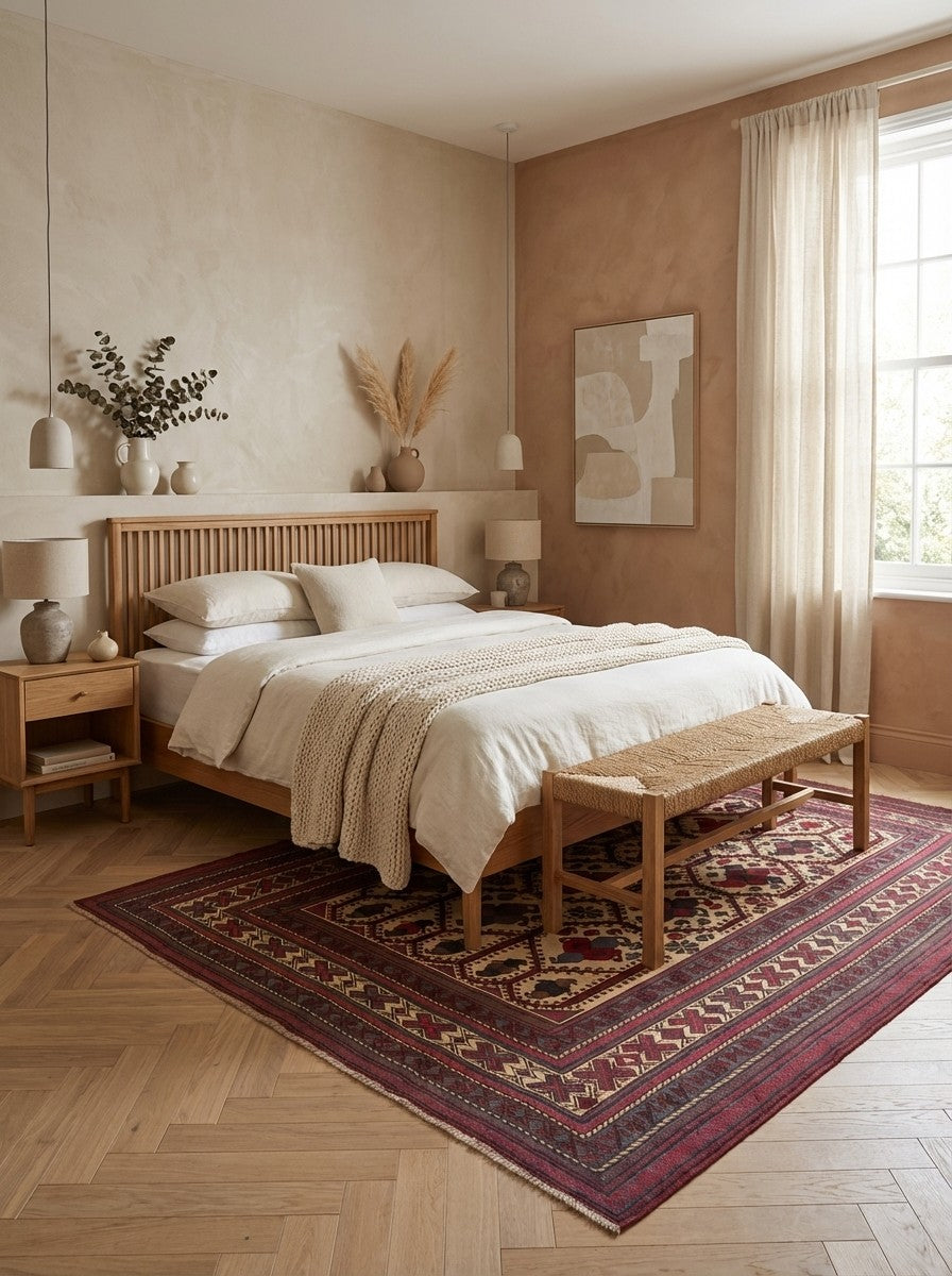 Kelim Belutch — Handmade, 209x249 cm, Beige, 100% Virgin Wool | Detail view