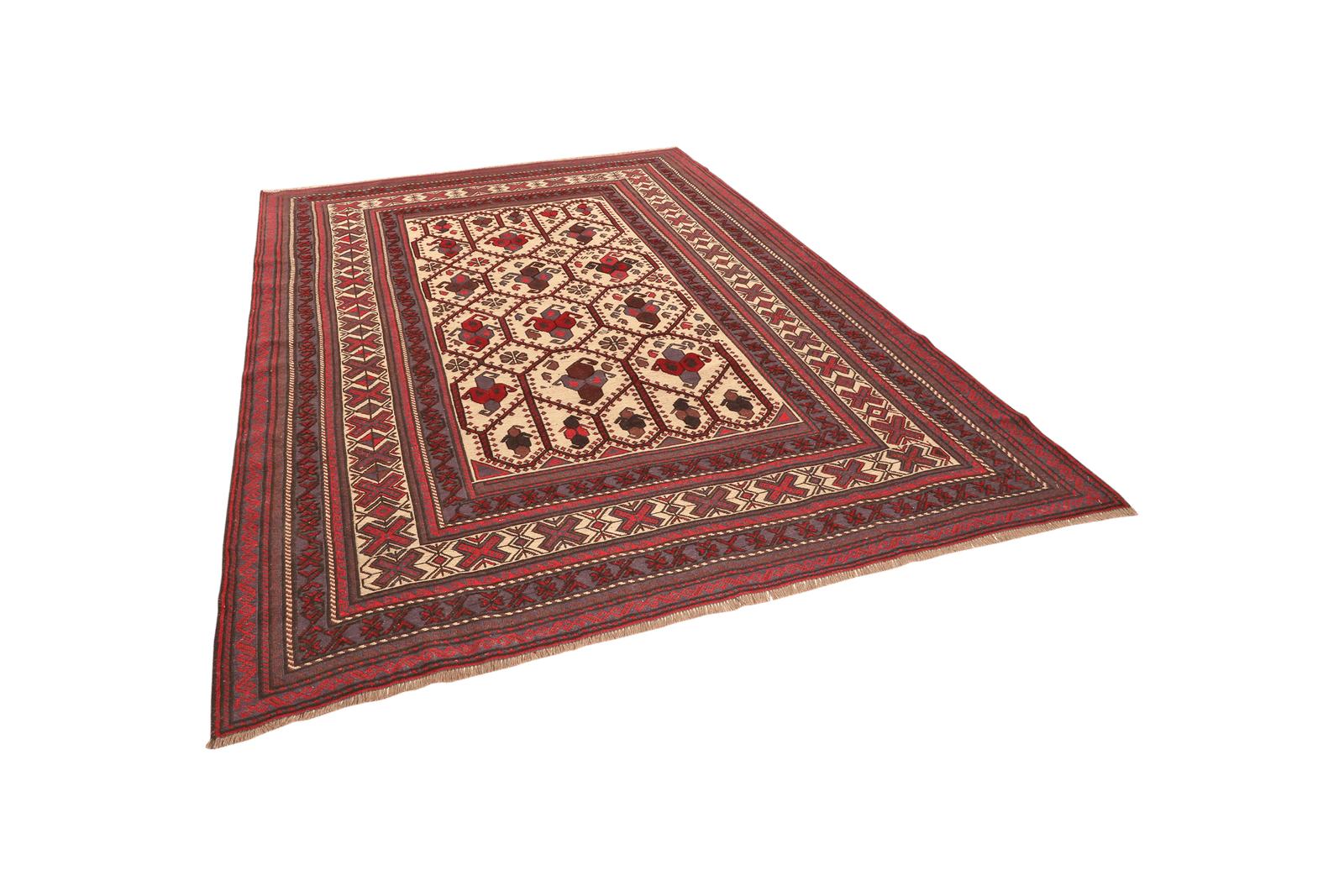 Kelim Belutch — Handmade, 209x249 cm, Beige, 100% Virgin Wool | View 5