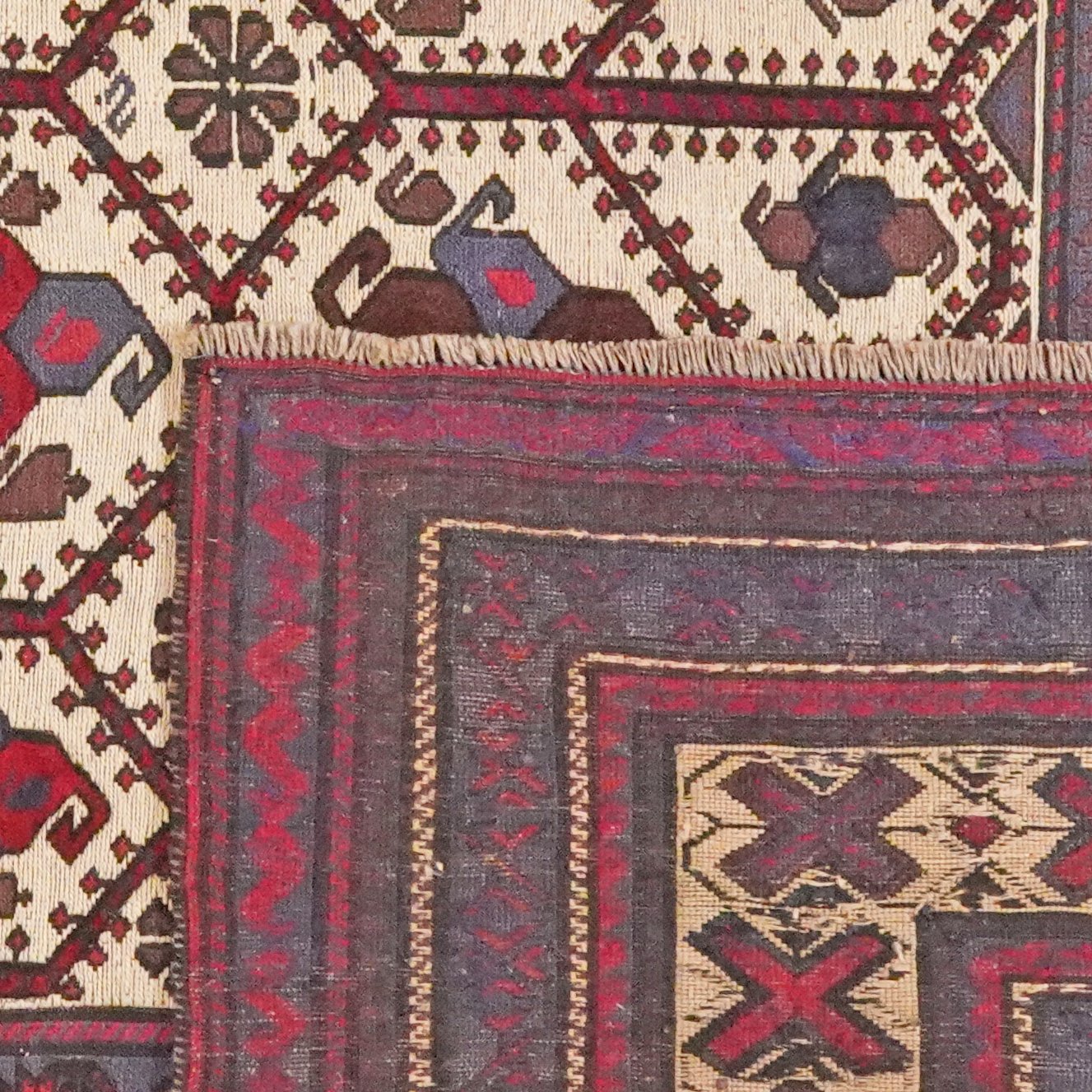Kelim Belutch — Handmade, 209x249 cm, Beige, 100% Virgin Wool | View 6