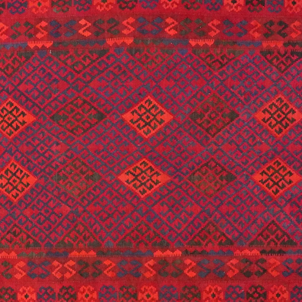 Kelim Gashgai Old — Handmade, 209x321 cm, Red, 100% Virgin Wool | View 4