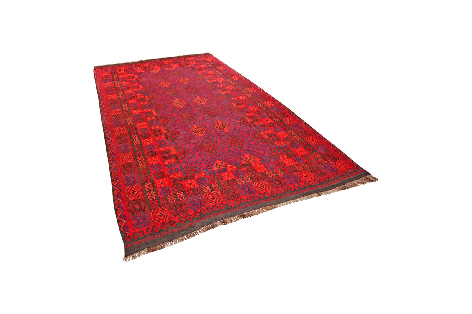 Kelim Gashgai Old — Handmade, 209x321 cm, Red, 100% Virgin Wool | View 5