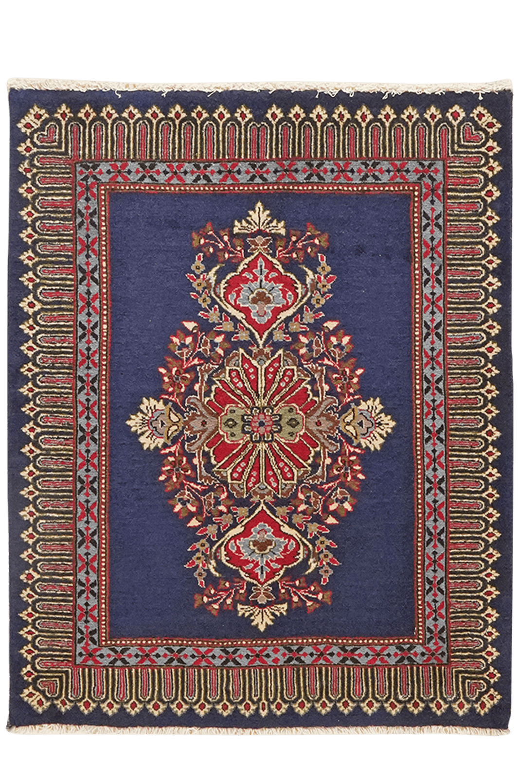 Kashan — Hand-knotted, 63x79 cm, Blue, 100% Virgin Wool | Main view