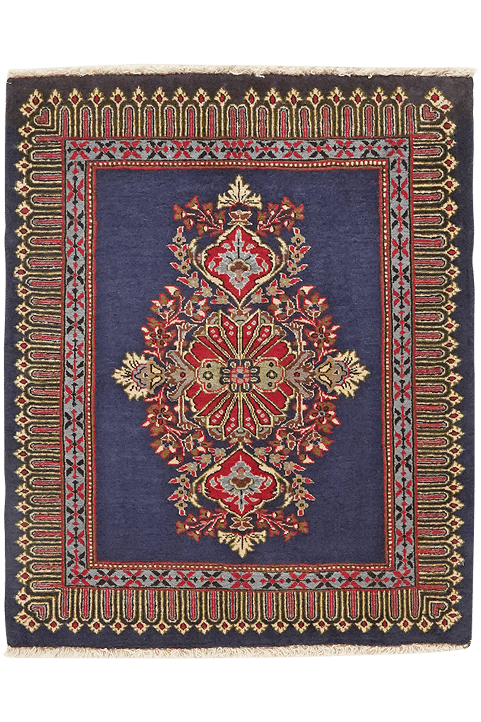 Kashan — Hand-knotted, 66x81 cm, Blue, 100% Virgin Wool | Main view