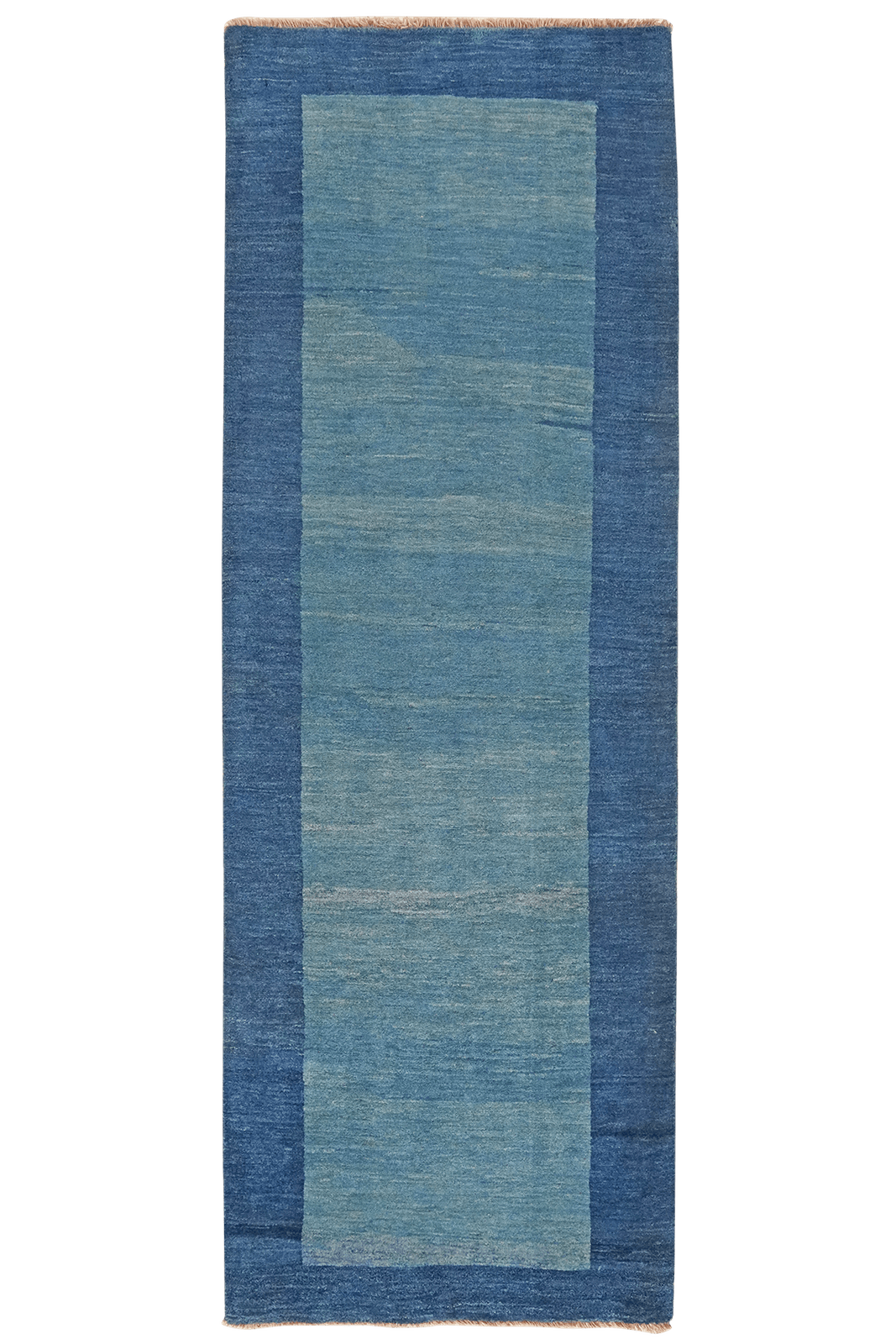 Gabbeh — Hand-knotted, 90x263 cm, Blue, 100% Virgin Wool | Main view