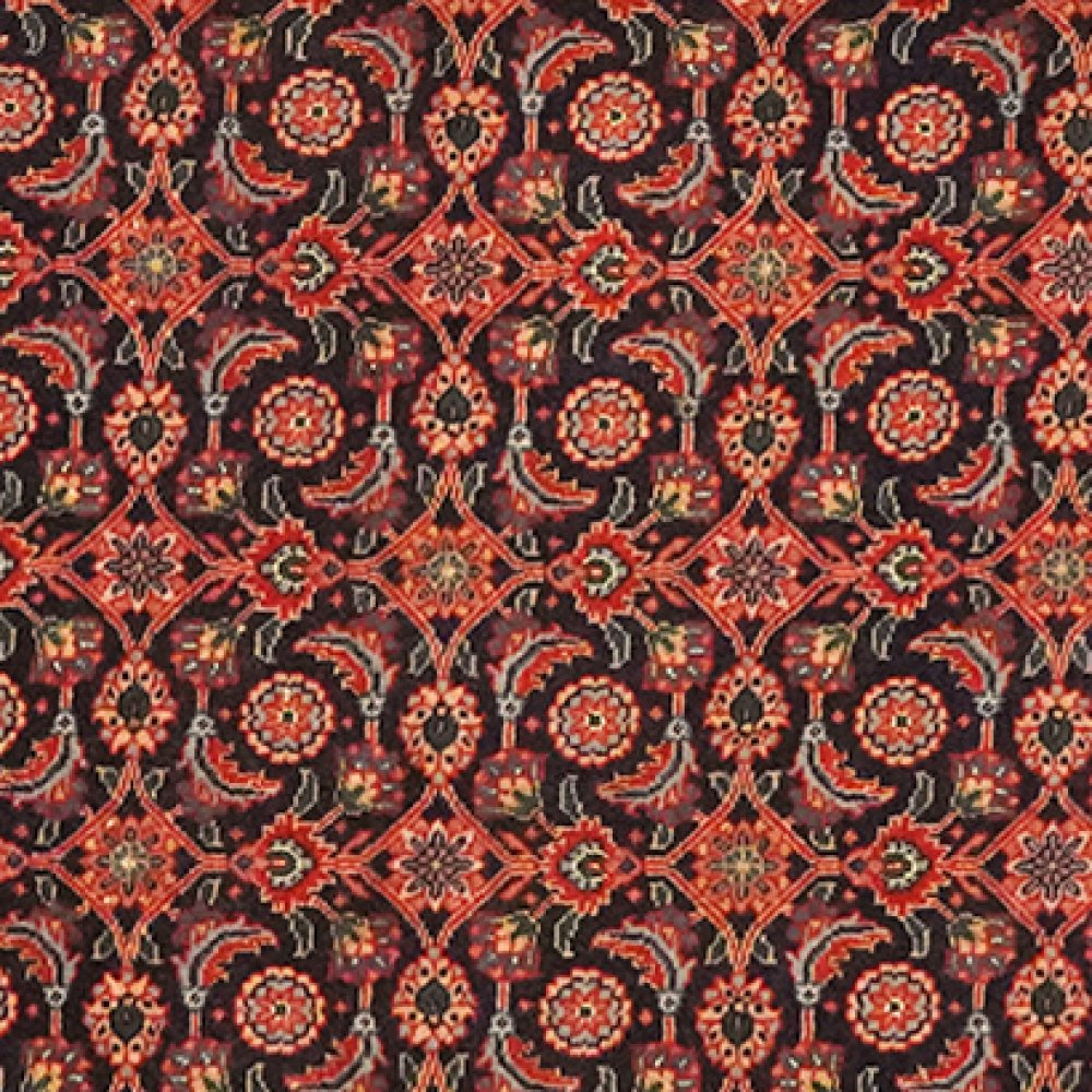 Tabriz 50 Raj — Hand-knotted, 65x194 cm, Black, 100% Virgin Wool | View 4