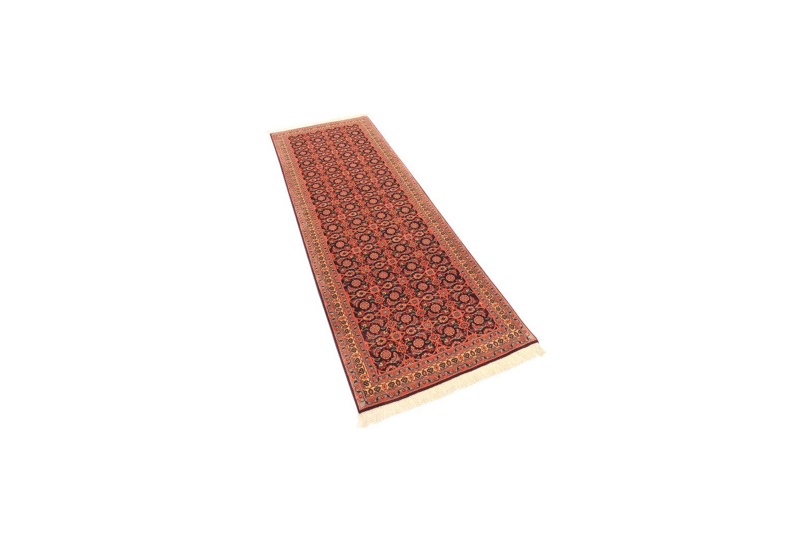 Tabriz 50 Raj — Hand-knotted, 65x194 cm, Black, 100% Virgin Wool | View 5