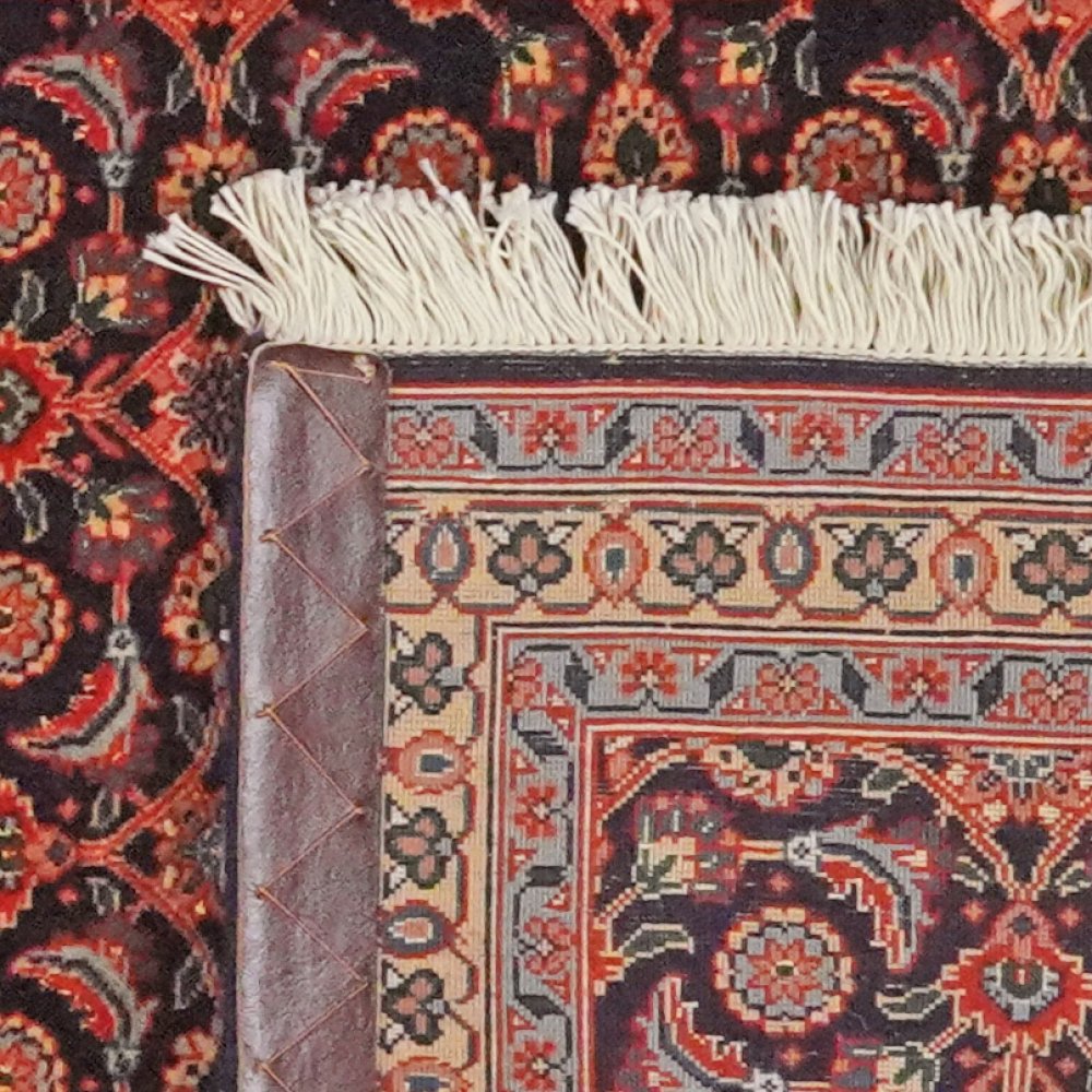Tabriz 50 Raj — Hand-knotted, 65x194 cm, Black, 100% Virgin Wool | View 6