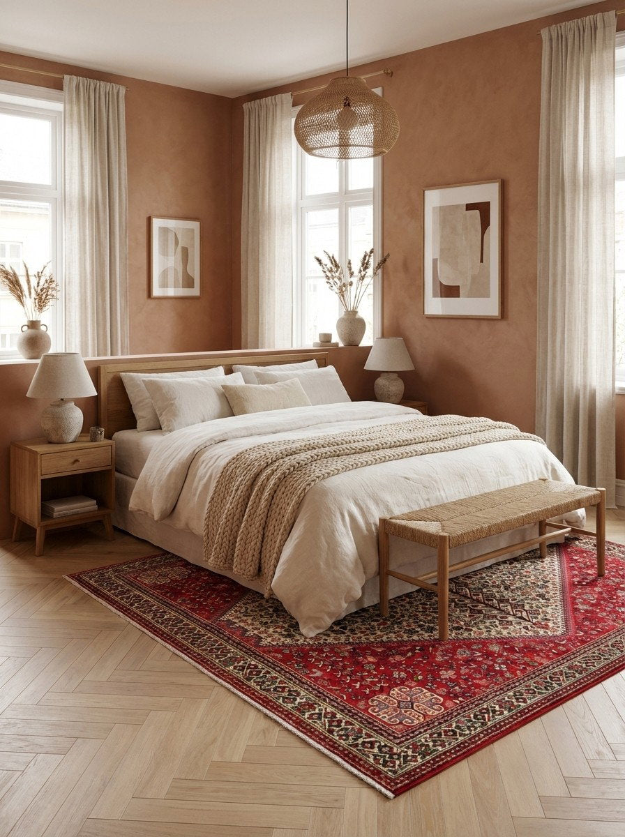 Abadeh — Handgefertigt, 305x206 cm, Beige, 100% Virgin Wool | Detail view