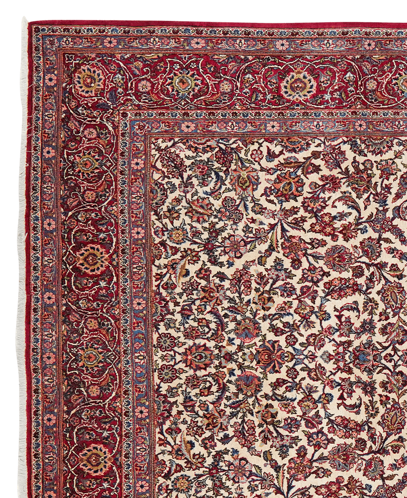 Kashan — Hand-knotted, 225x325 cm, Beige, 100% Virgin Wool | View 3