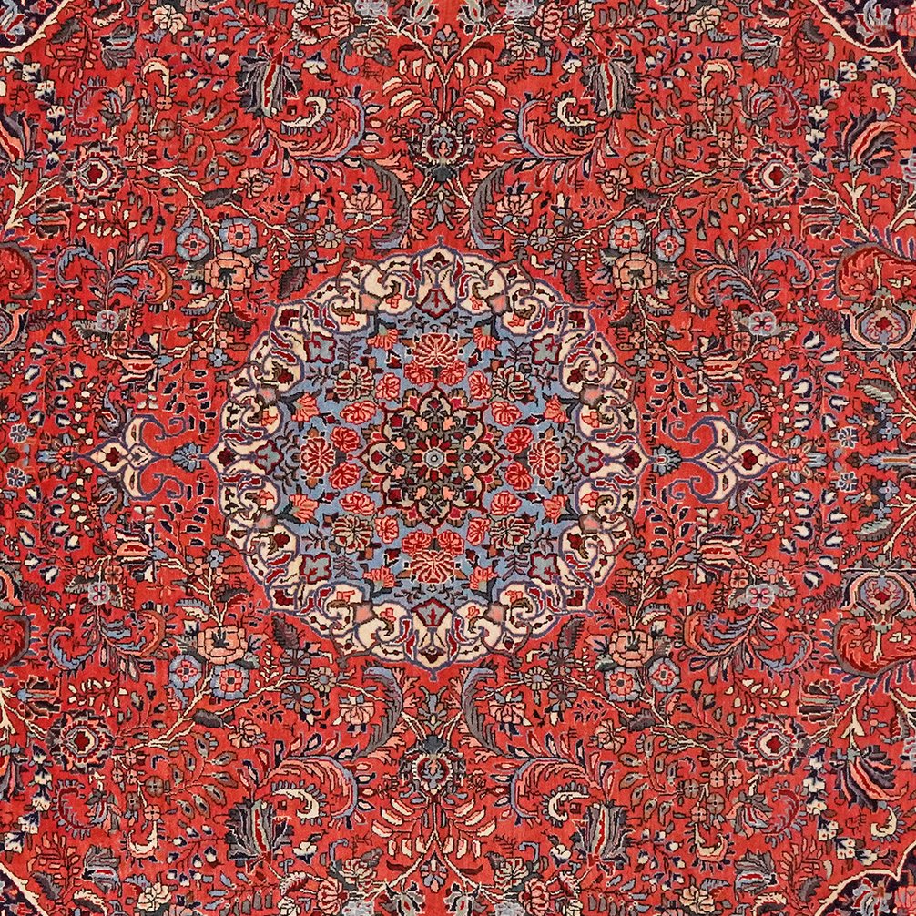 Bidjar — Hand-knotted, 210x303 cm, Red, 100% Virgin Wool | View 4