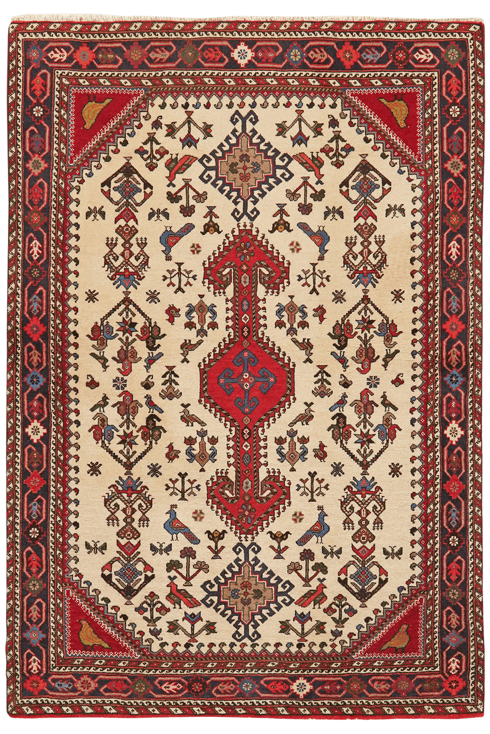 Nasrabad — Hand-knotted, 98x145 cm, Beige, 100% Virgin Wool | Main view