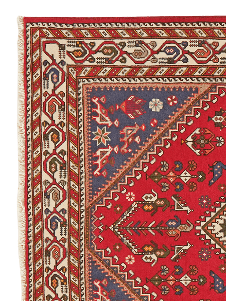 Nasrabad — Hand-knotted, 101x145 cm, Red, 100% Virgin Wool | View 3