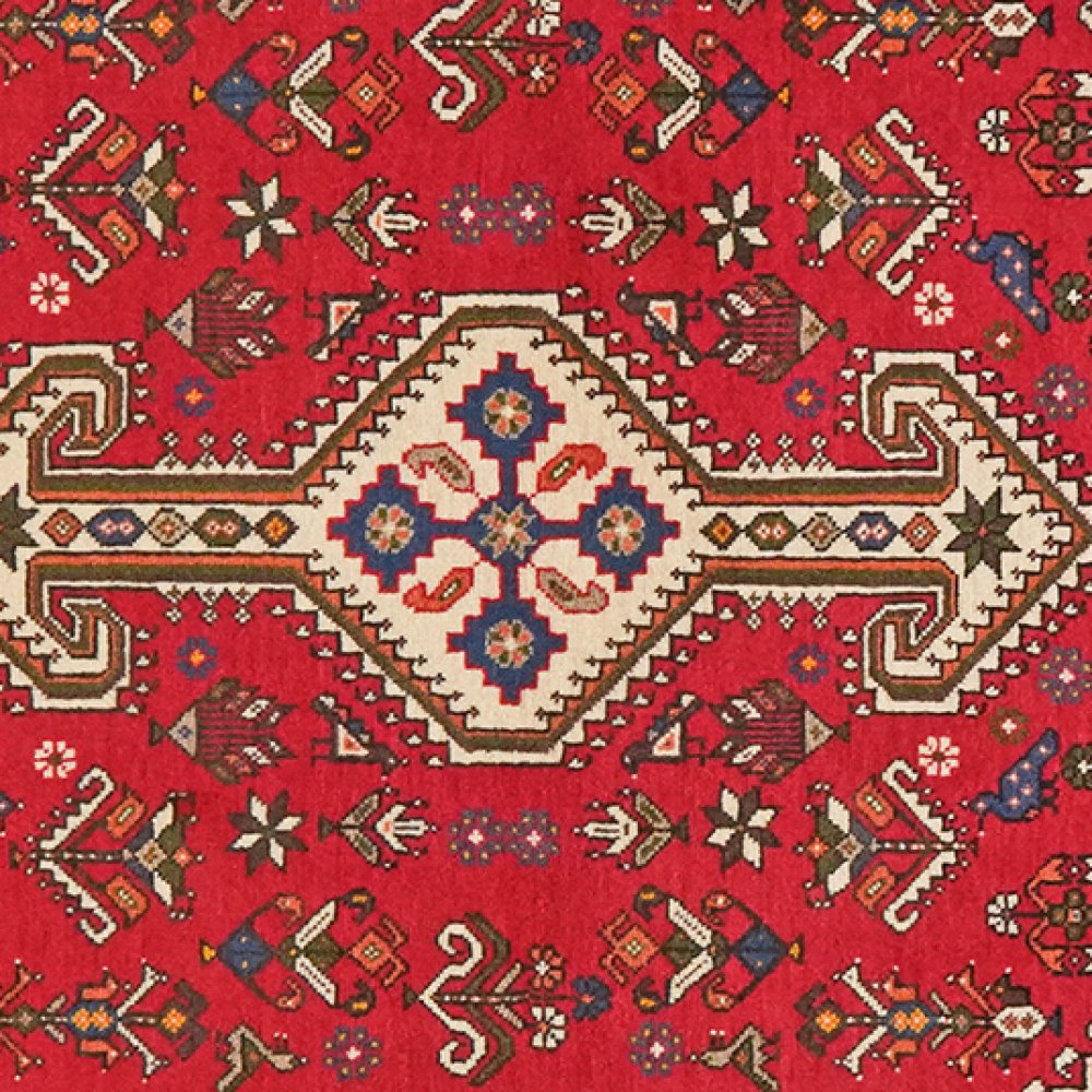 Nasrabad — Hand-knotted, 101x145 cm, Red, 100% Virgin Wool | View 4