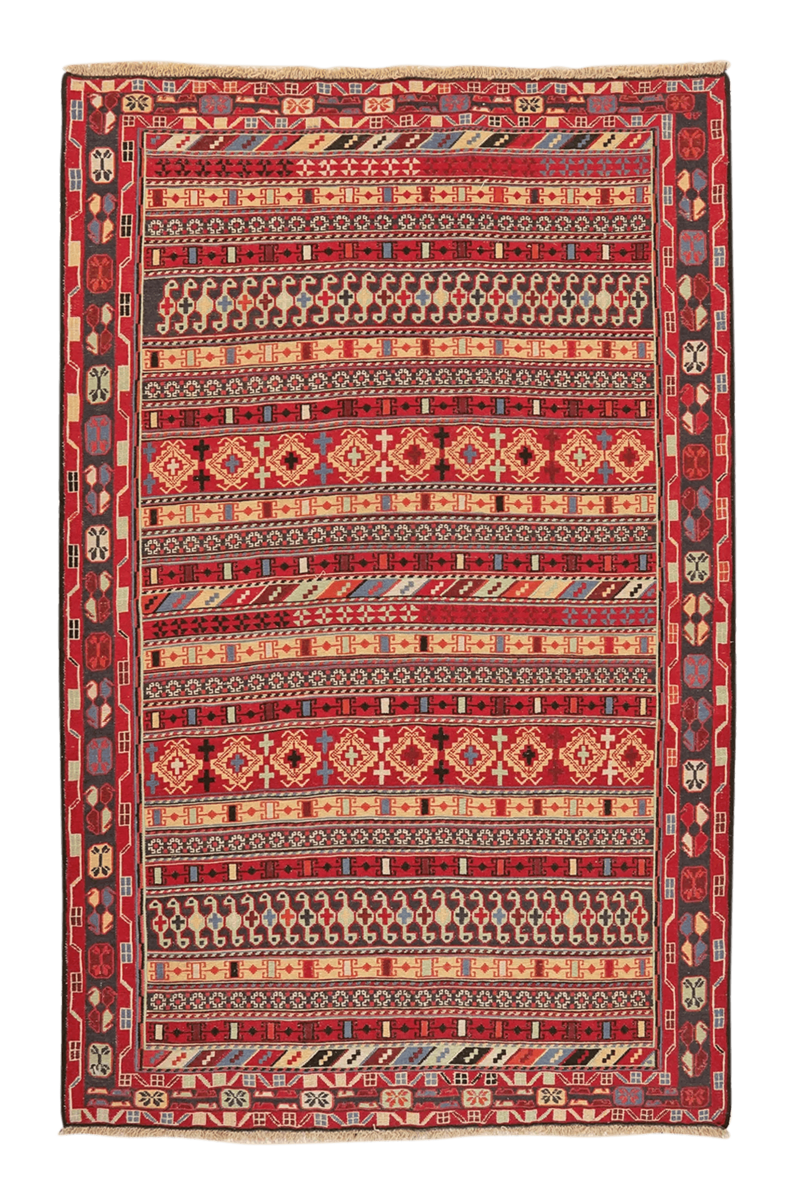 Sumak Shahsavan — Handmade, 126x195 cm, Multicolor, 100% Virgin Wool | Main view