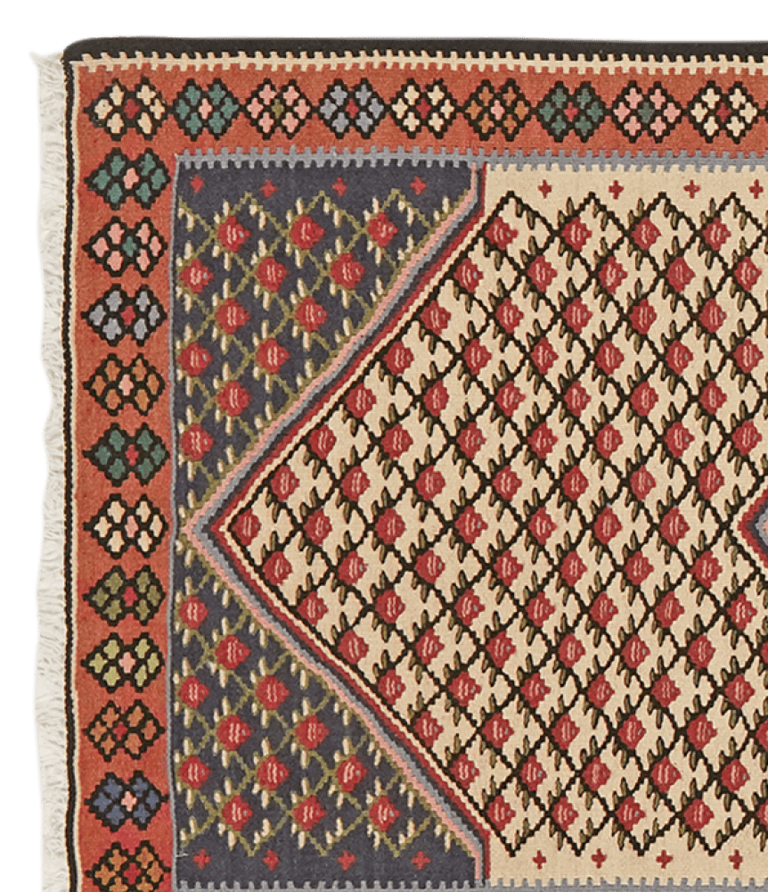 Kelim Senneh — Handmade, 80x190 cm, Beige, 100% Virgin Wool | View 3
