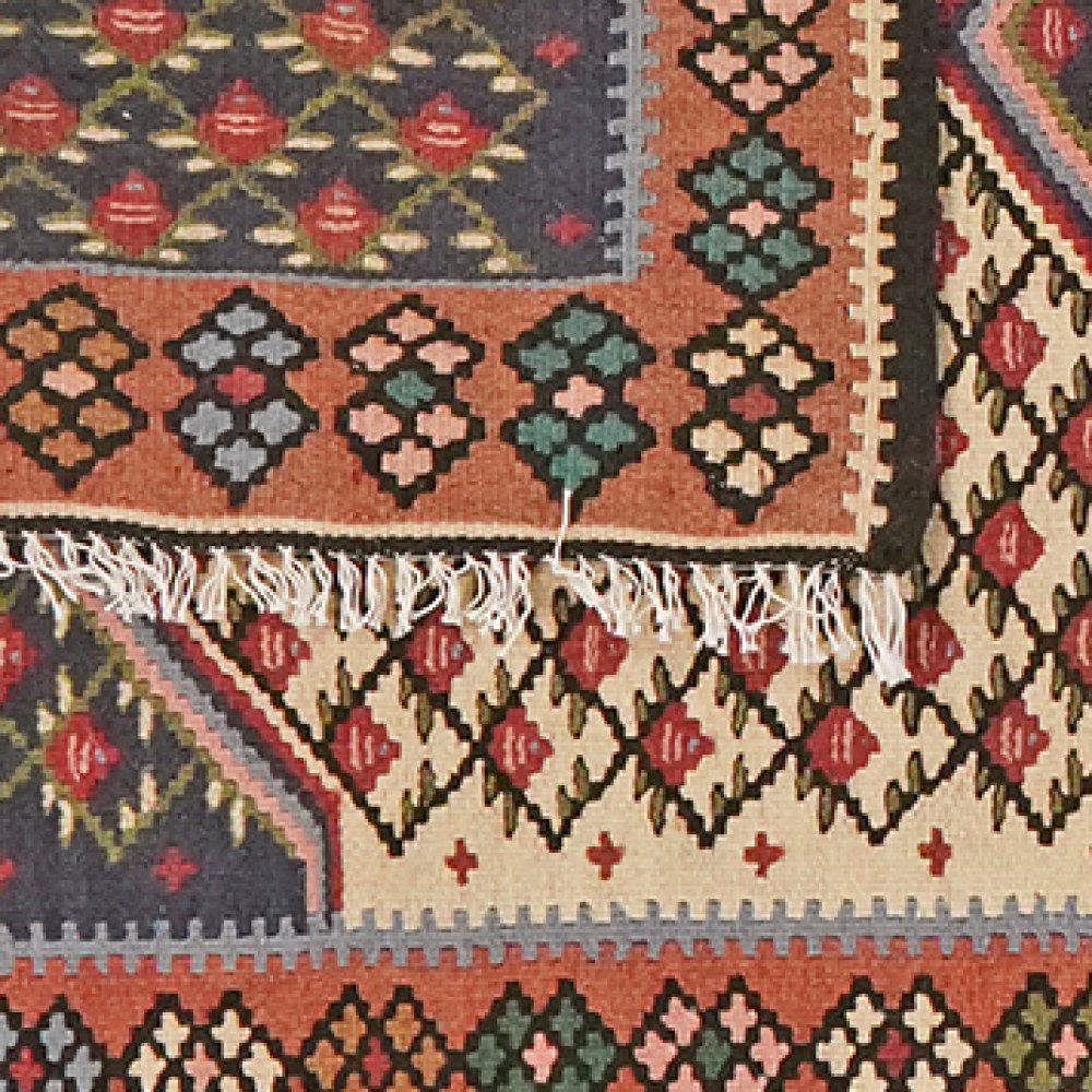Kelim Senneh — Handmade, 80x190 cm, Beige, 100% Virgin Wool | View 6