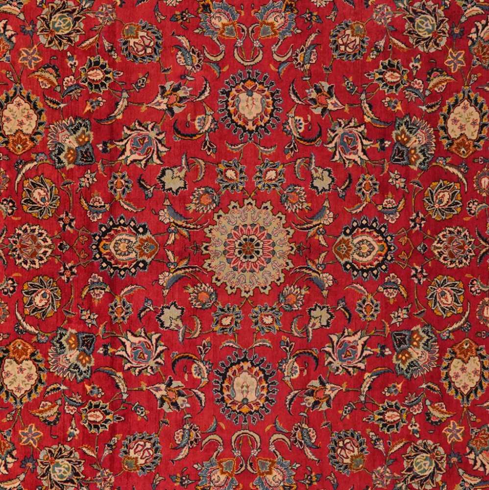Kashan — Hand-knotted, 275x390 cm, Red, 100% Virgin Wool | View 4