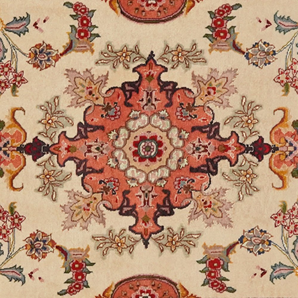 Tabriz 50 Raj — Hand-knotted, 82x206 cm, Beige, 100% Virgin Wool | View 4
