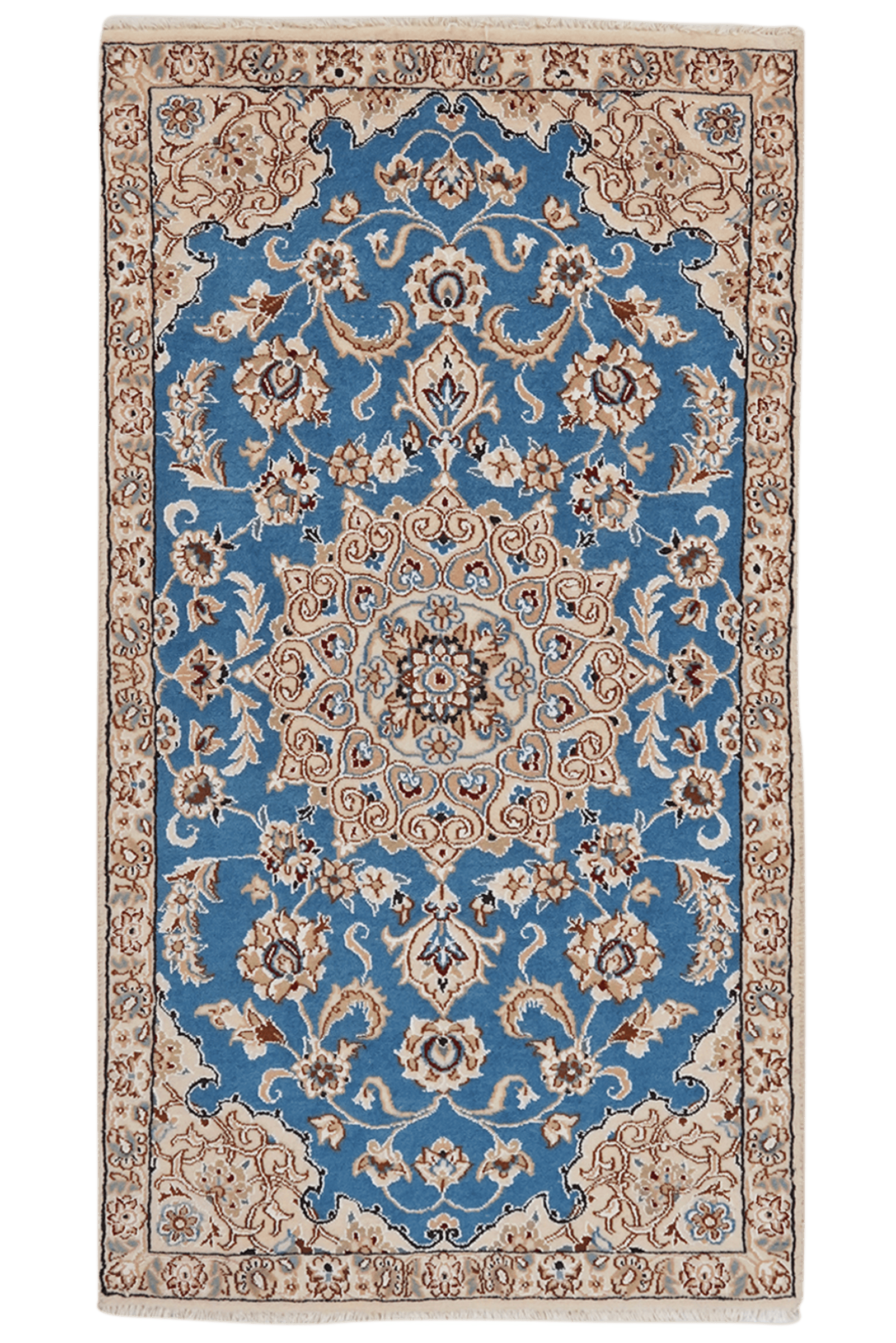 Nain 9La — Hand-knotted, 70x127 cm, Blue, 100% Virgin Wool | Main view