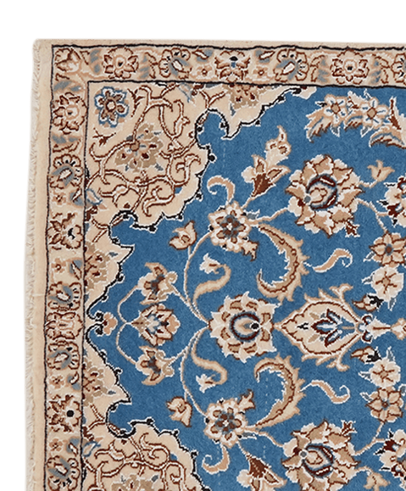 Nain 9La — Hand-knotted, 70x127 cm, Blue, 100% Virgin Wool | View 3