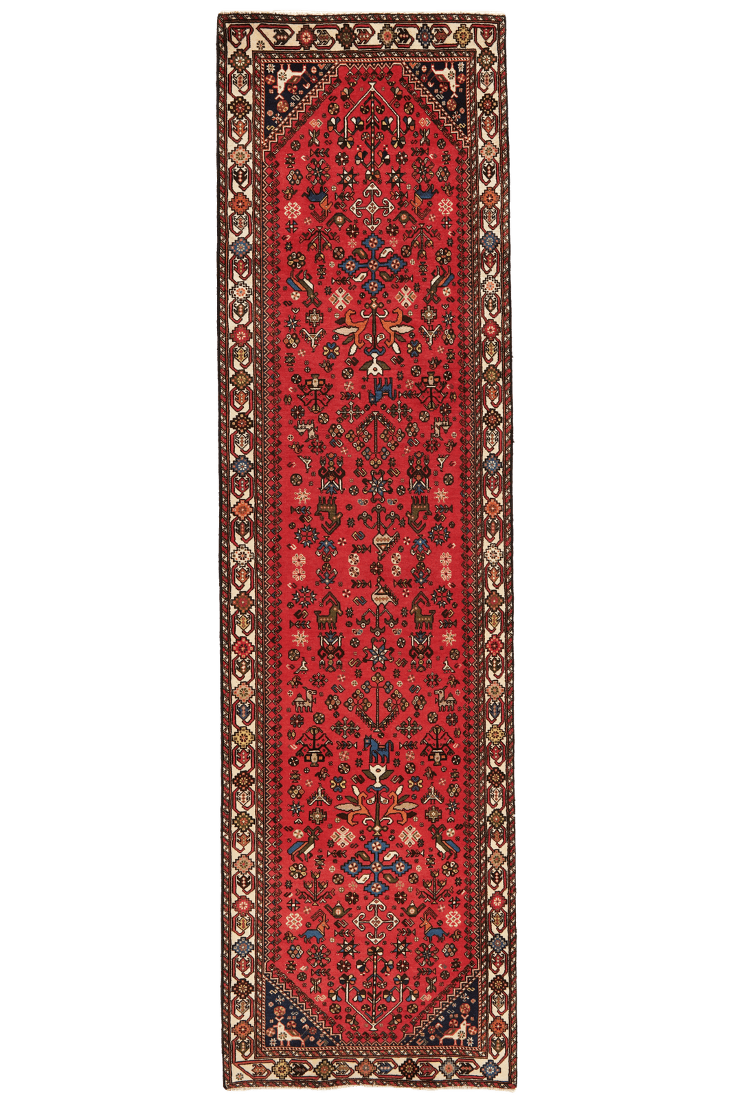 Nasrabad — Hand-knotted, 82x311 cm, Red, 100% Virgin Wool | Main view