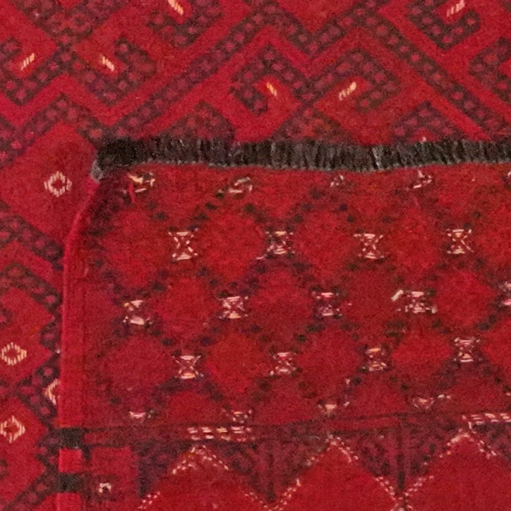 Kelim Turkman — Handmade, 207x330 cm, Red, 100% Virgin Wool | View 6