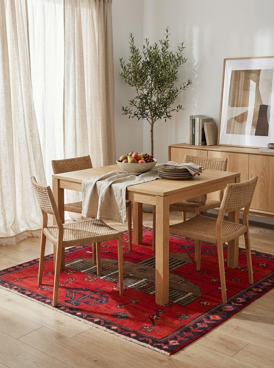 Lori — Handgefertigt, 106x103 cm, Blau, 100% Virgin Wool | Detail view