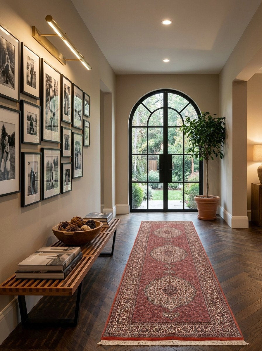 Bidjar Bookan — Handgefertigt, 302x87 cm, Beige, 100% Virgin Wool | Detail view