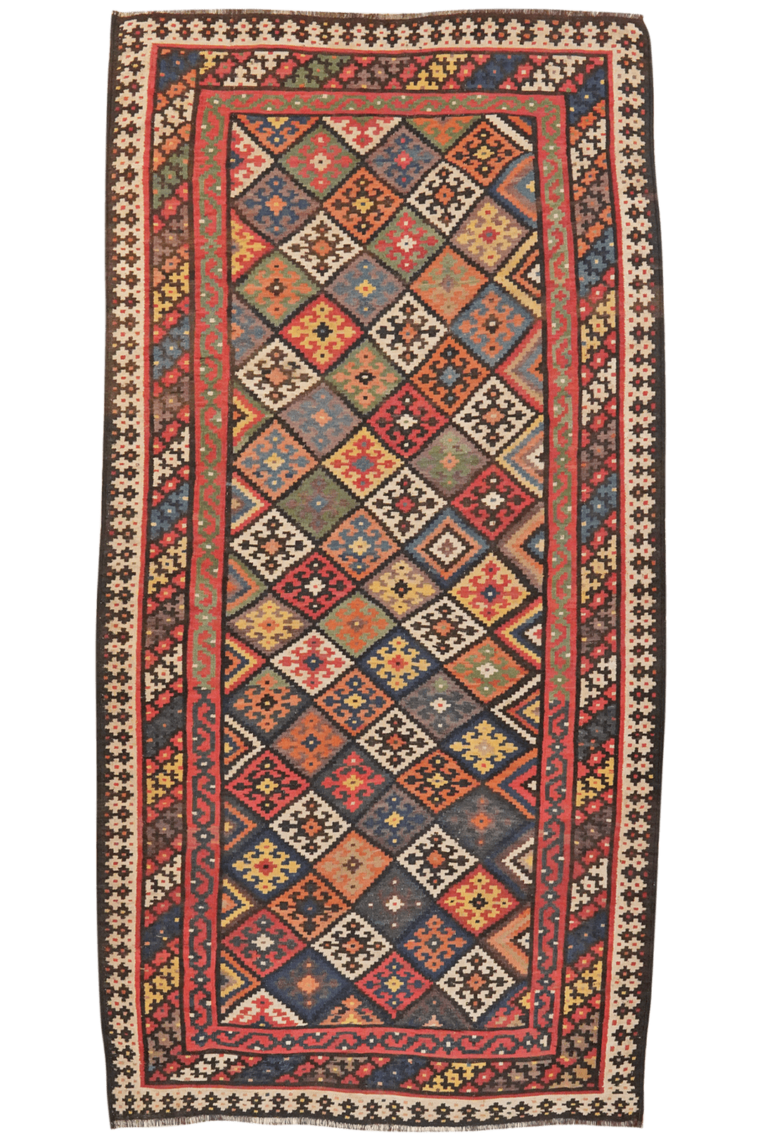 Kelim Afshar — Handmade, 155x309 cm, Black, 100% Virgin Wool | Main view