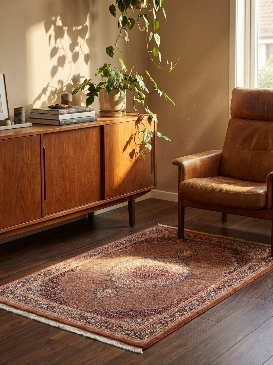 Bidjar Bookan — Handgefertigt, 160x109 cm, Beige, 100% Virgin Wool | Back view