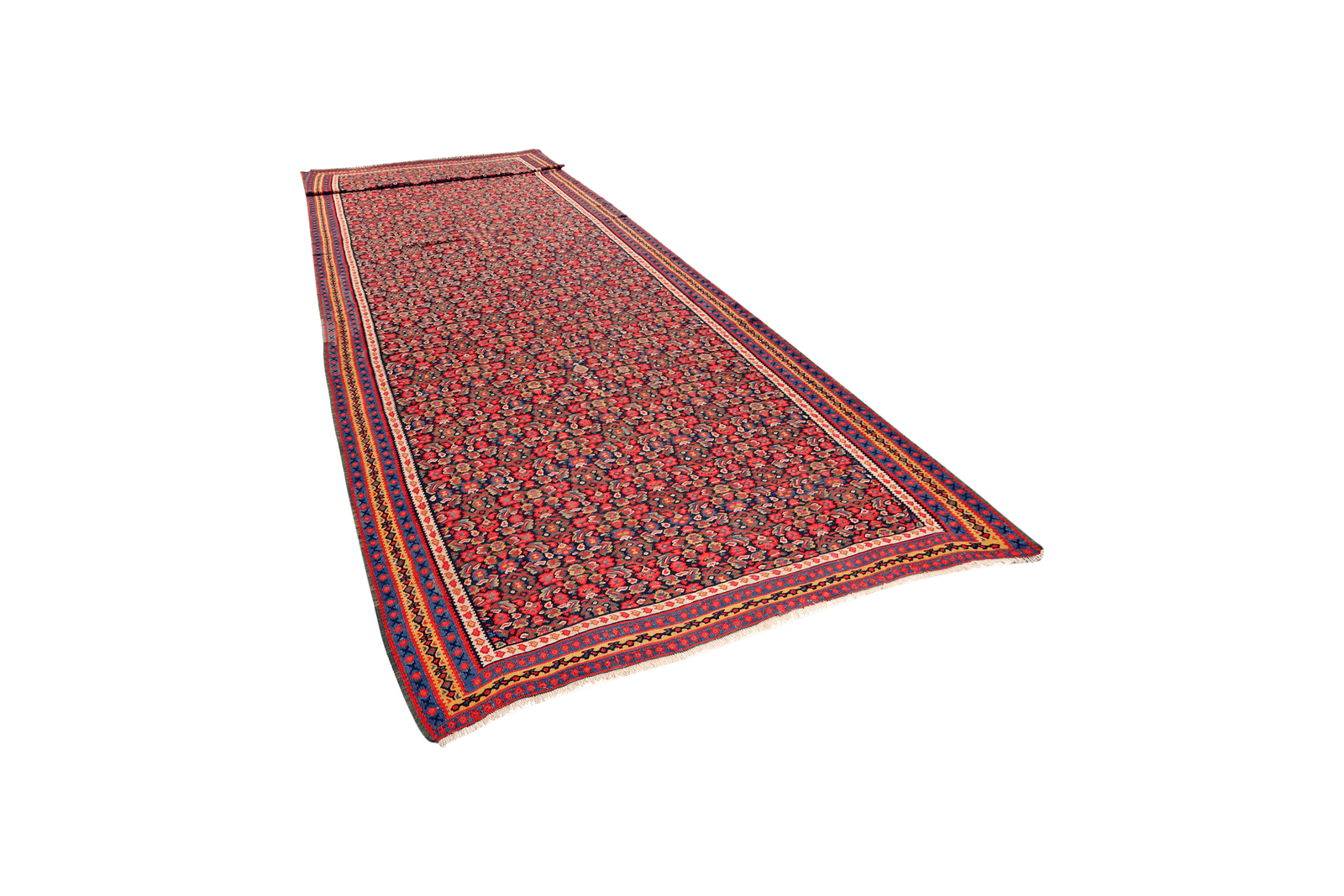 Kelim Bidjar — Handmade, 184x498 cm, Blue, 100% Virgin Wool | View 5