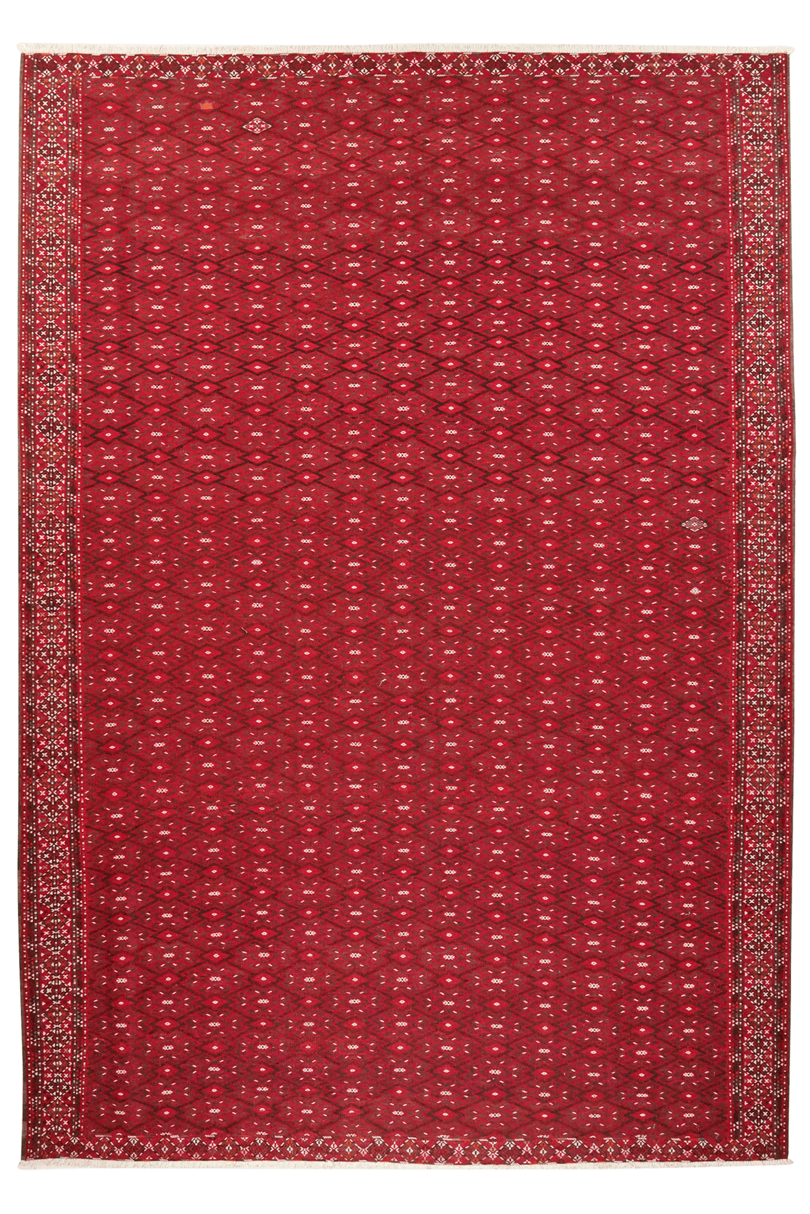 Kelim Turkman — Handmade, 233x332 cm, Red, 100% Virgin Wool | Main view