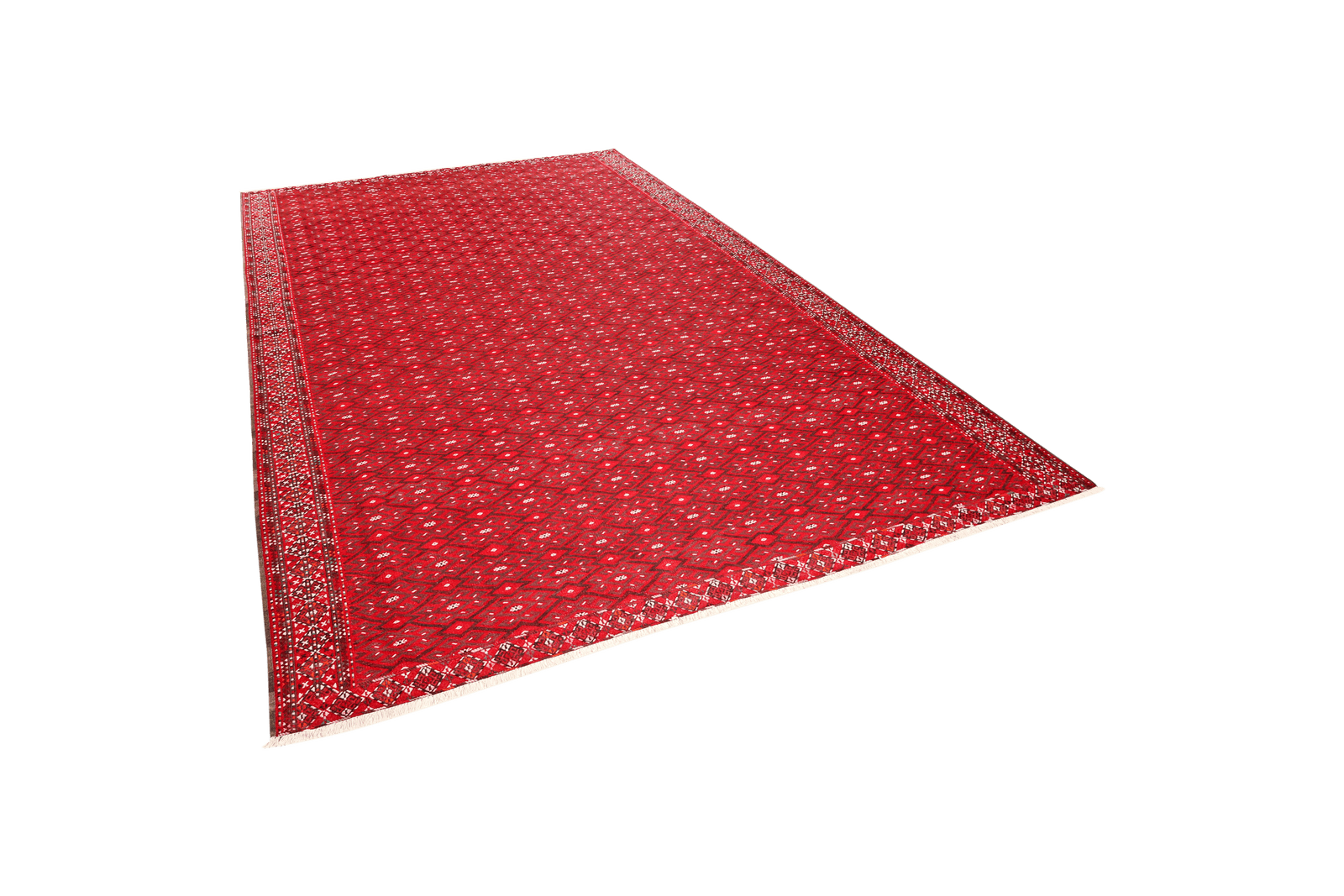 Kelim Turkman — Handmade, 233x332 cm, Red, 100% Virgin Wool | View 5