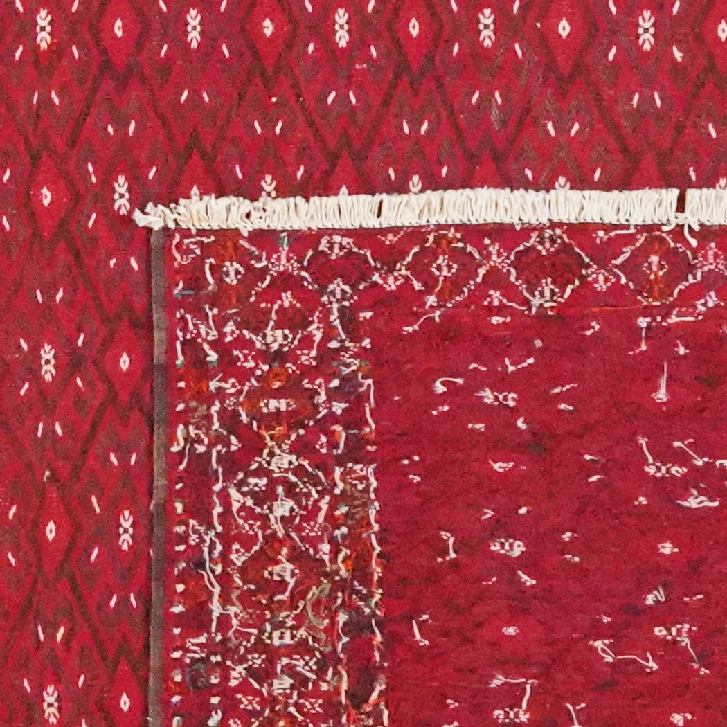 Kelim Turkman — Handmade, 233x332 cm, Red, 100% Virgin Wool | View 6