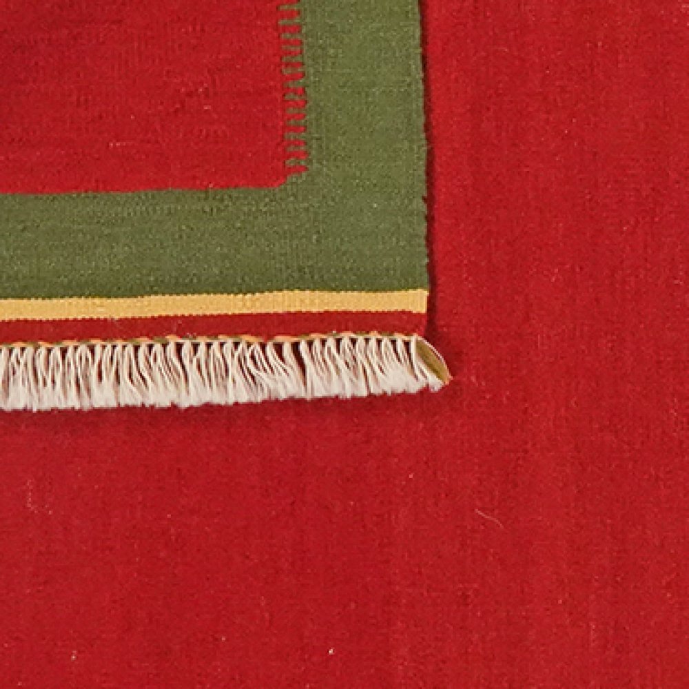 Kelim Gashgai — Handmade, 96x200 cm, Red, 100% Virgin Wool | View 6