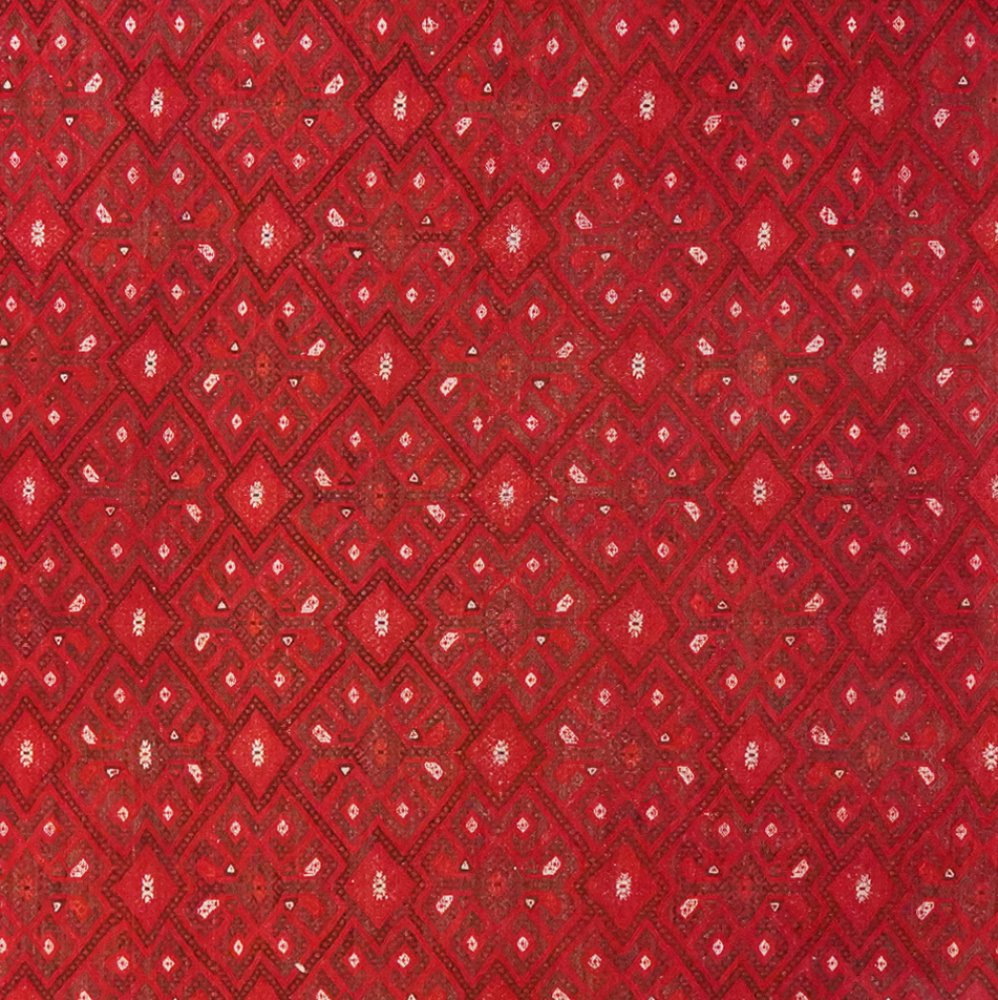 Kelim Turkman — Handmade, 213x305 cm, Red, 100% Virgin Wool | View 4