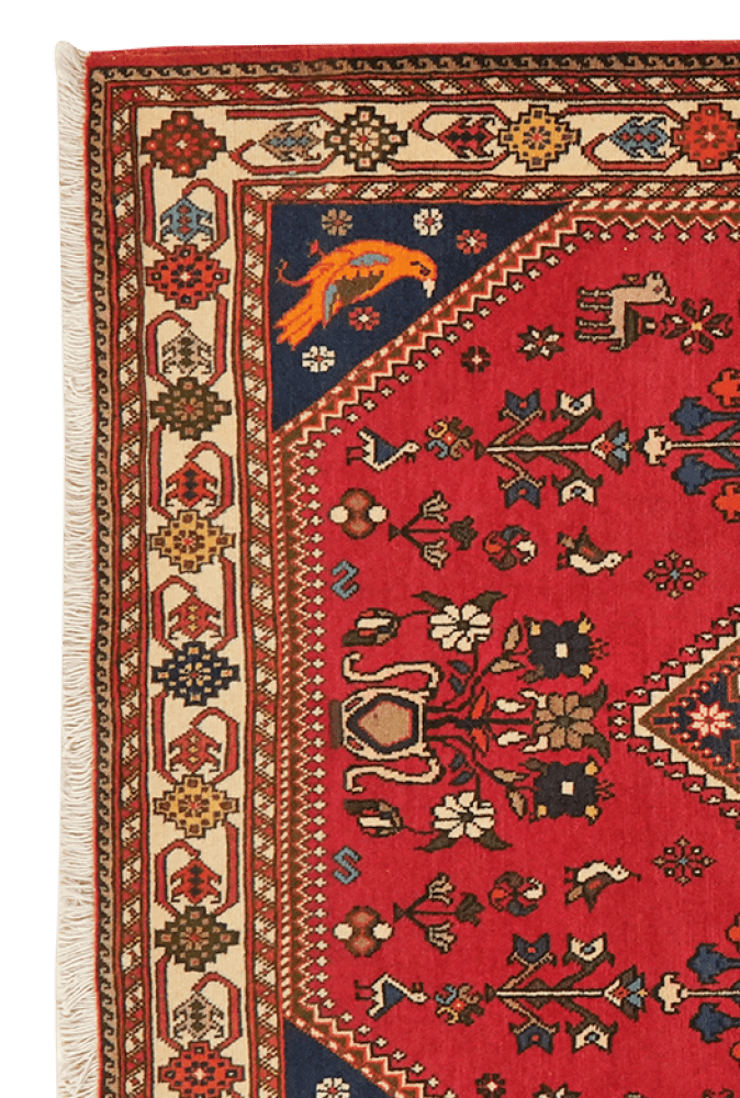 Nasrabad — Hand-knotted, 105x158 cm, Red, 100% Virgin Wool | View 3