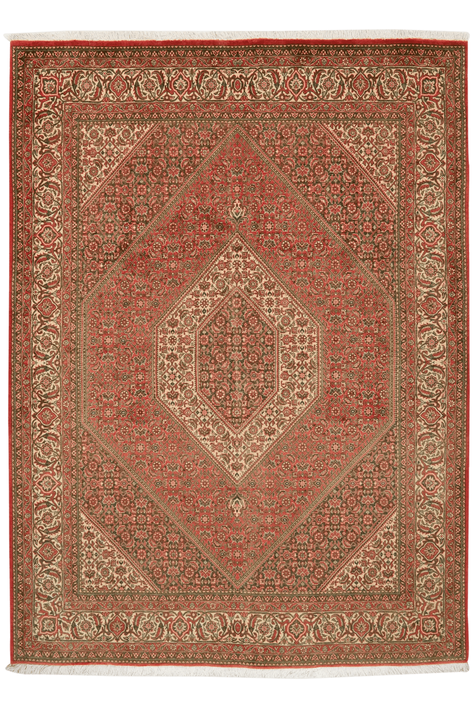 Bidjar Bookan — Hand-knotted, 154x211 cm, Red, 95% Schurwolle, 5% Seide | Main view