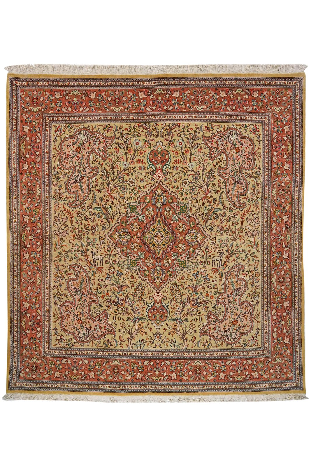 Tabriz Old — Hand-knotted, 199x216 cm, Beige, 100% Virgin Wool | Main view