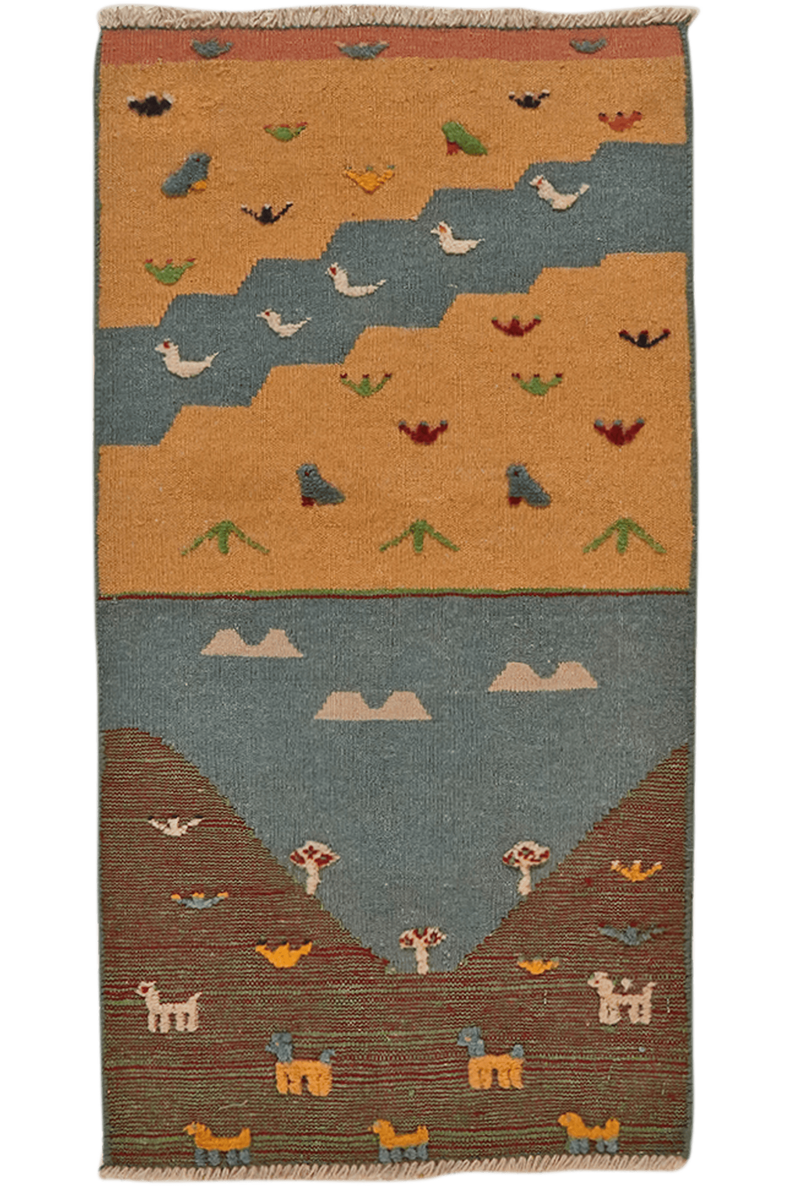 Kelim Gashgai — Handmade, 52x96 cm, Multicolor, 100% Virgin Wool | Main view