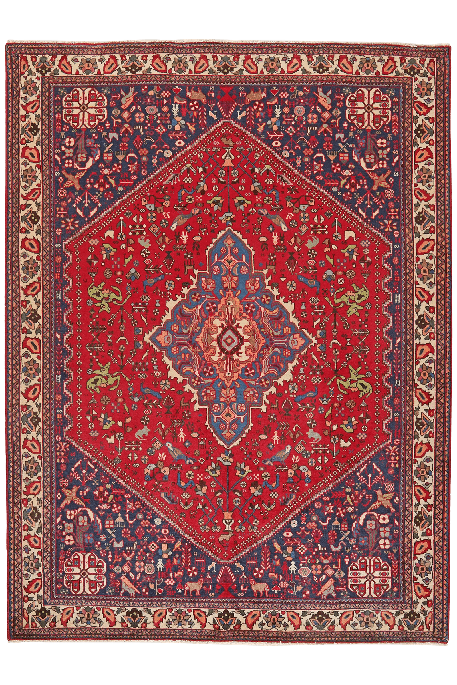 Abadeh — Hand-knotted, 157x210 cm, Red, 100% Virgin Wool | Main view