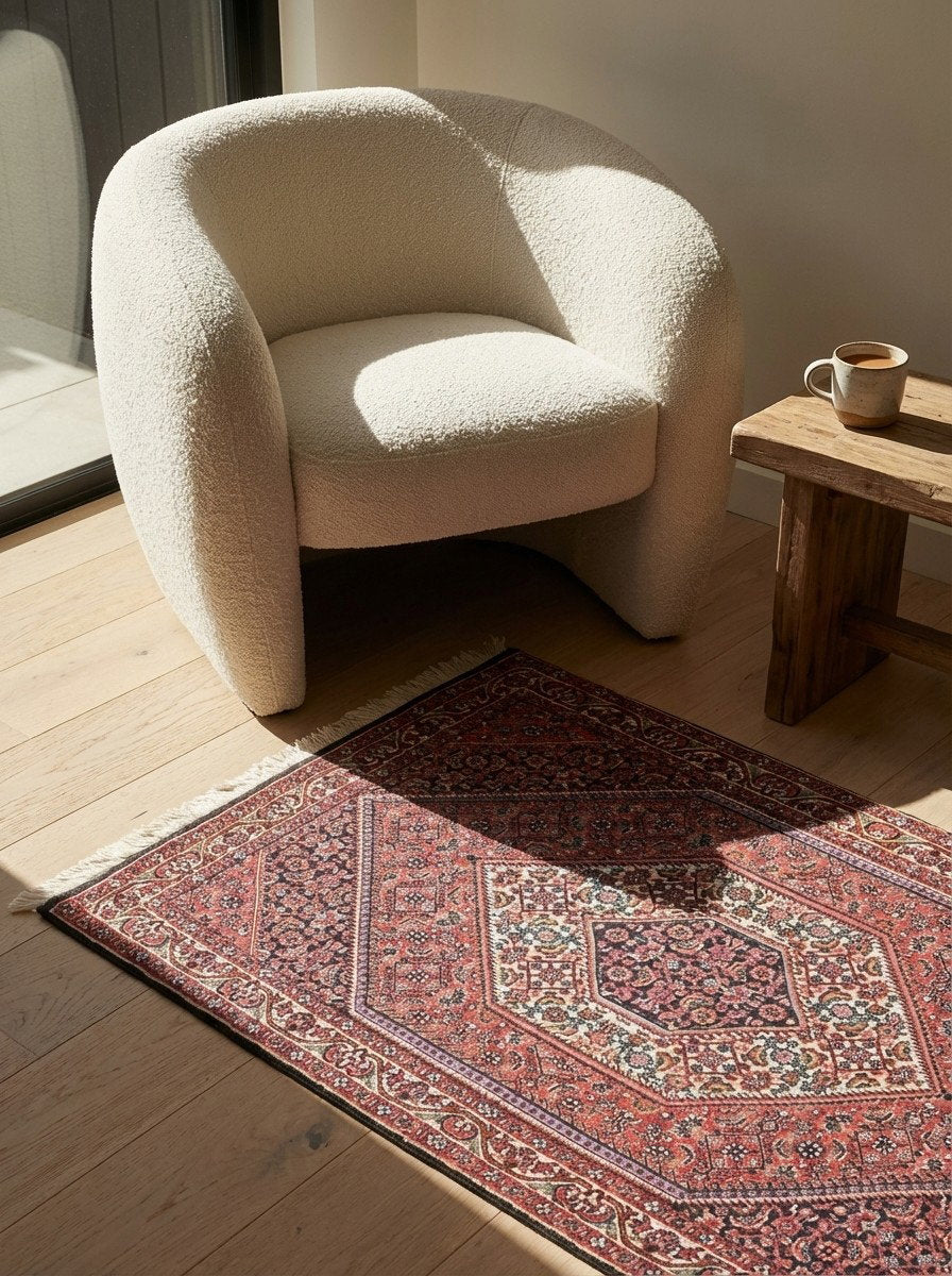 Bidjar Bookan — Handgefertigt, 112x73 cm, Beige, 100% Virgin Wool | Detail view