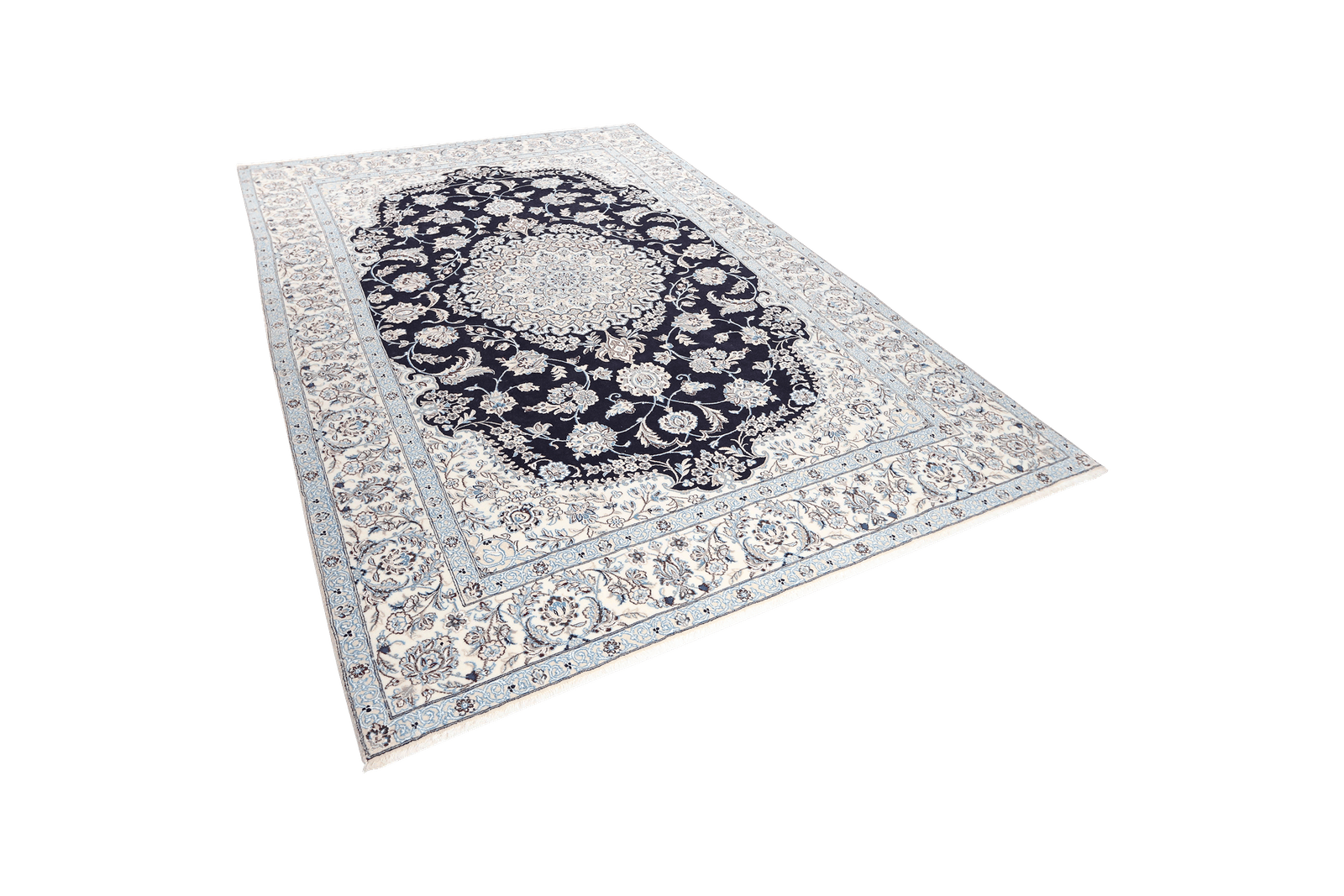 Nain 9La — Hand-knotted, 210x311 cm, Blue, 100% Virgin Wool | View 5