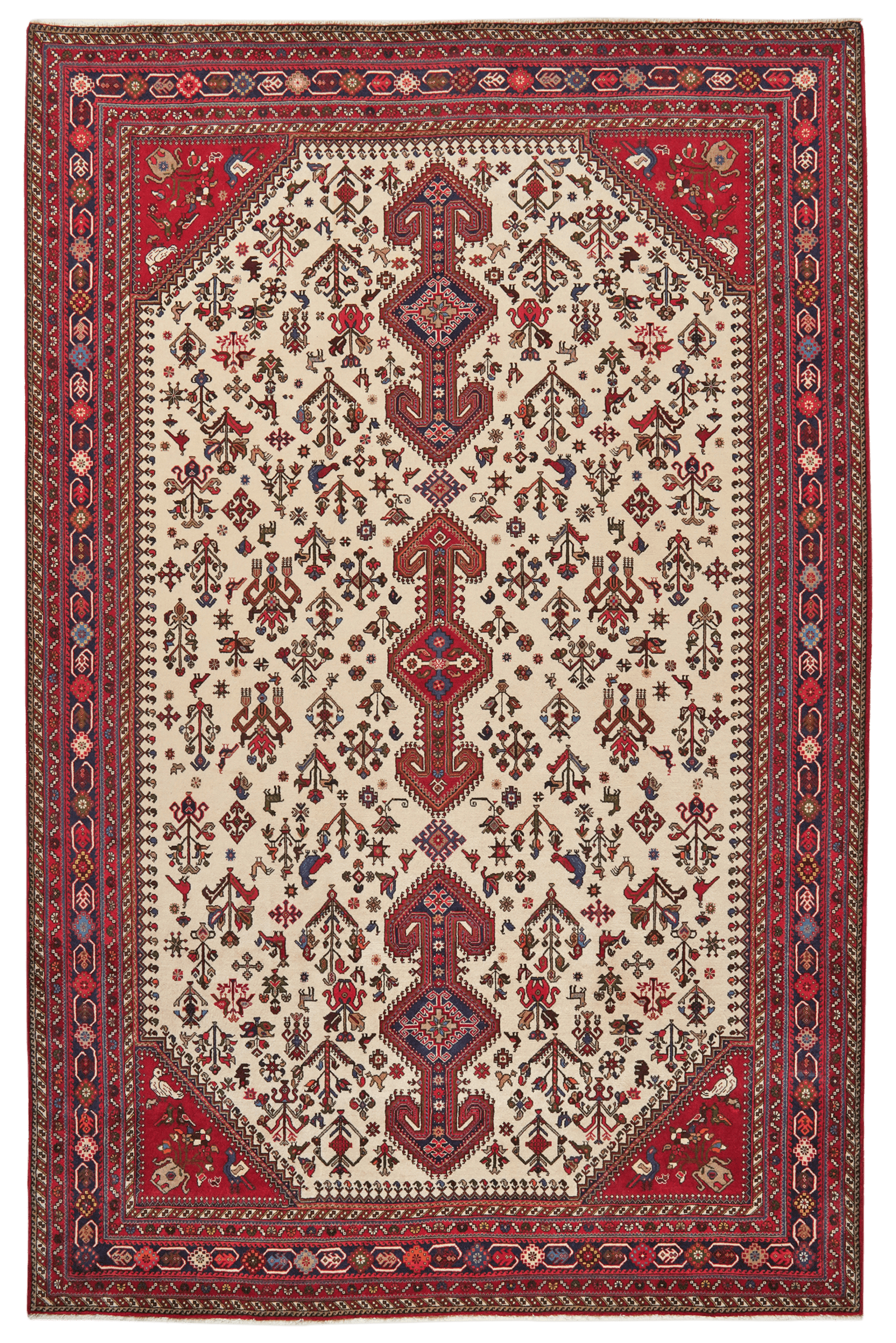 Nasrabad — Hand-knotted, 204x312 cm, Beige, 100% Virgin Wool | Main view
