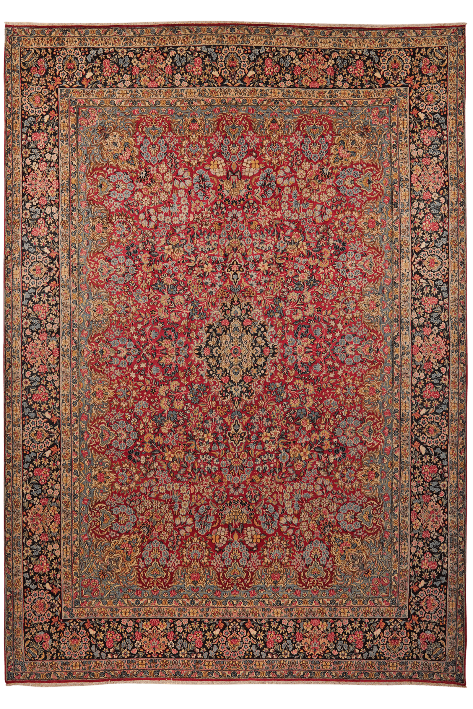 Ravar — Hand-knotted, 270x391 cm, Red, 100% Virgin Wool | Main view