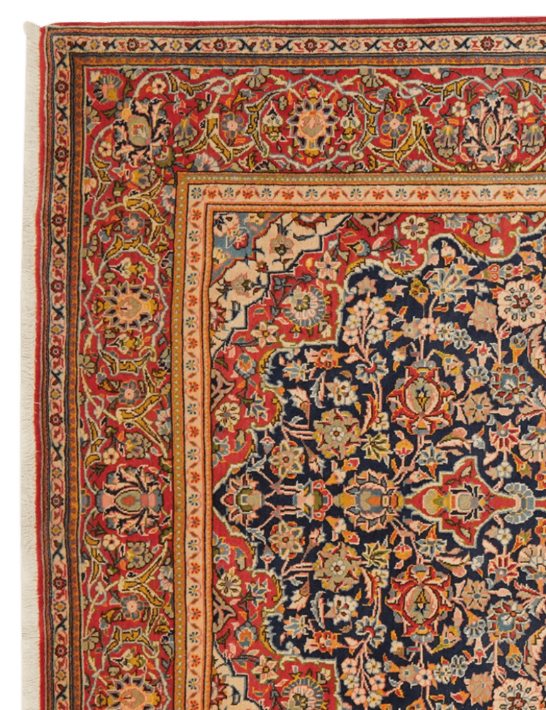 Kashan — Hand-knotted, 148x214 cm, Blue, 100% Virgin Wool | View 3