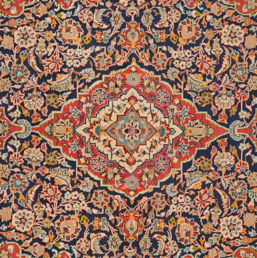 Kashan — Hand-knotted, 148x214 cm, Blue, 100% Virgin Wool | View 4